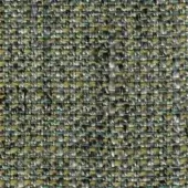 Woven fabric sample with speckled gray, yellow-green, and teal threads in an irregular twill pattern; label reads “swan > fabric (g) > g 457”.